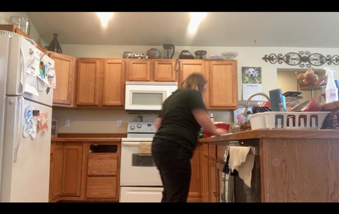 After the clutter was put away, I wiped the countertops.