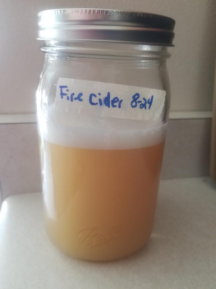 over 1 pint completed fire cider 