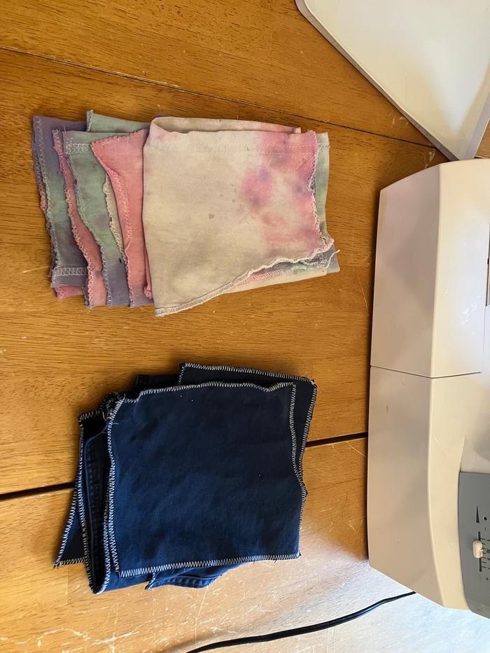 After. Using a zig zag stitch, I finished the edges to prevent fraying.