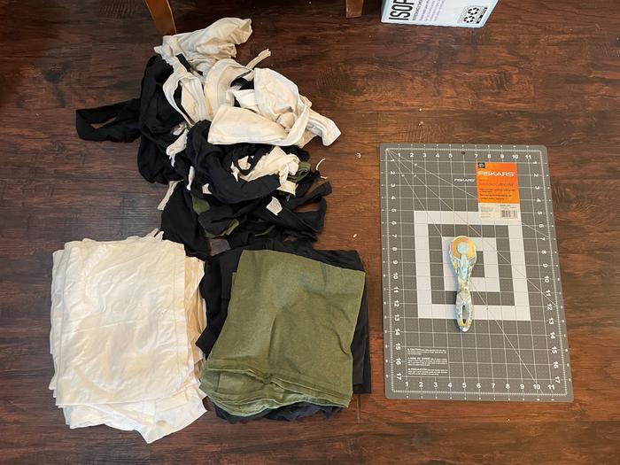 Finished rags and scraps. 