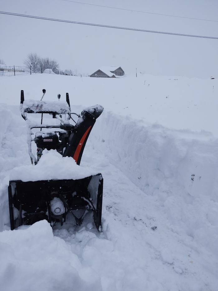 snow blower with lots of snow