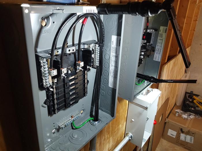 In this case I had to install a load center first... 