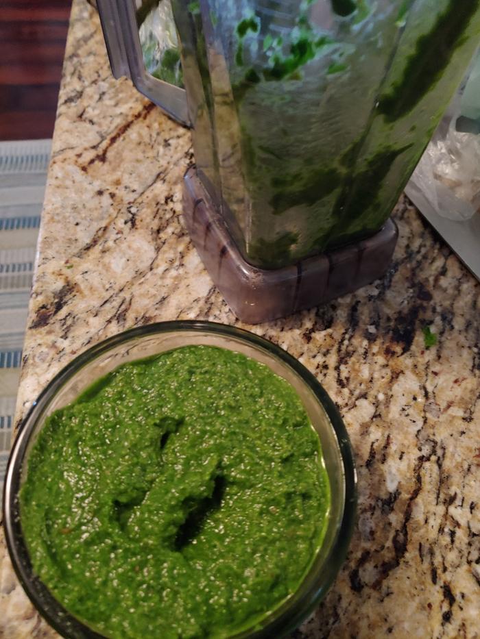 Chimichurri made from unripe plums