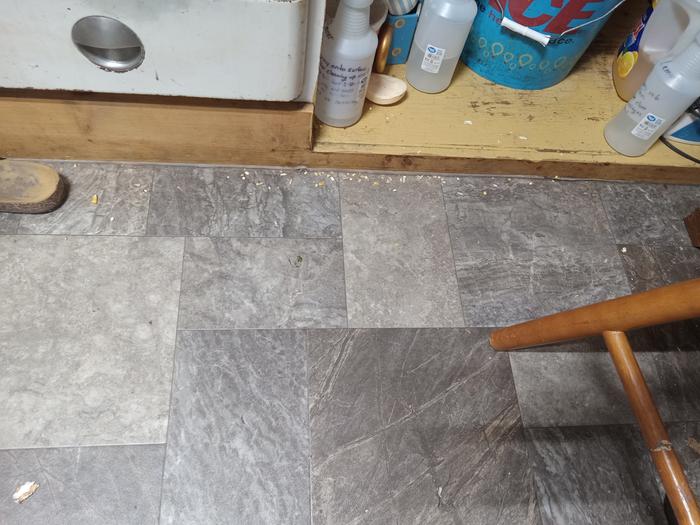 More gross floor. But up close!