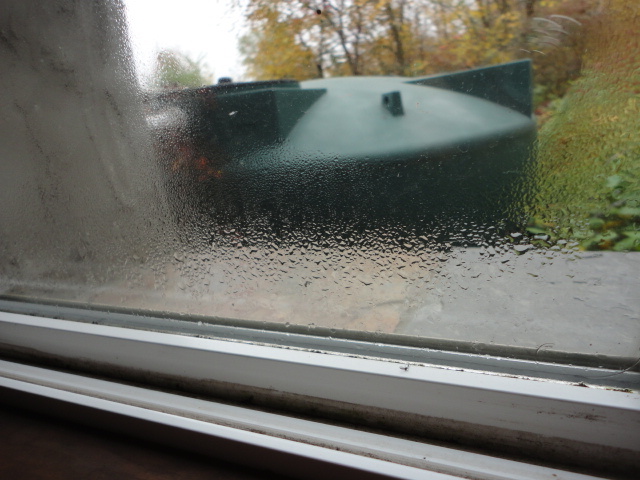 Condensation on window #3 (actually window #1 a second morning. This is about doing repetative tasks right?)