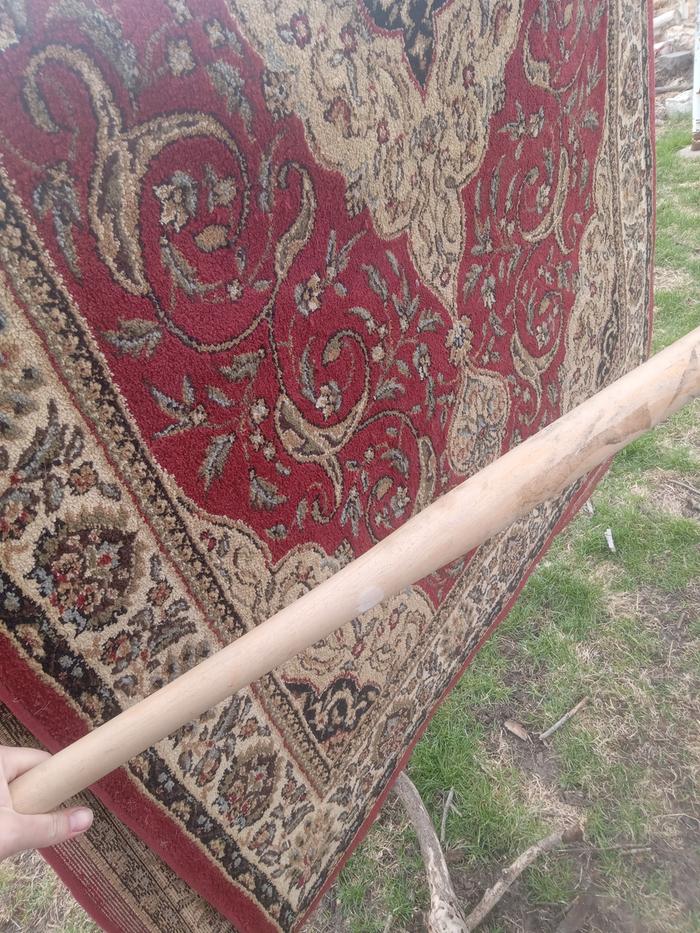 Couldn't find a sturdy stick so i stole the baseball bat 