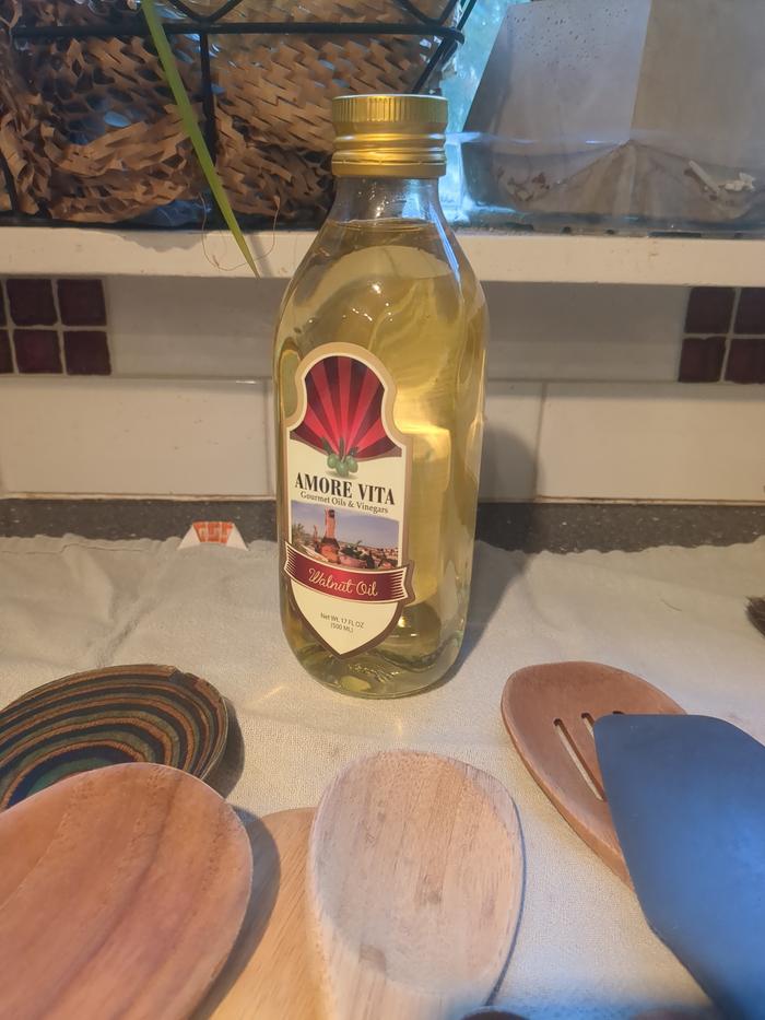 The walnut oil.
