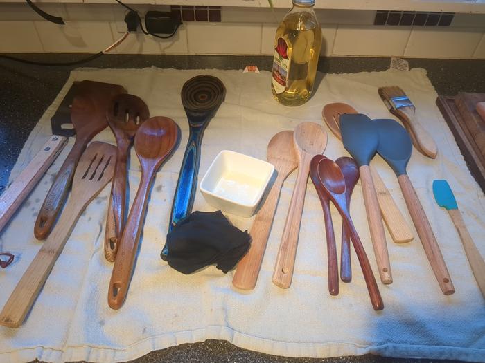 Partway through oiling.