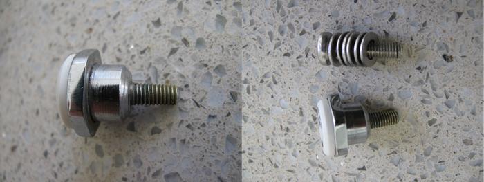 Stripped bolt and its low-tech stainless replacement