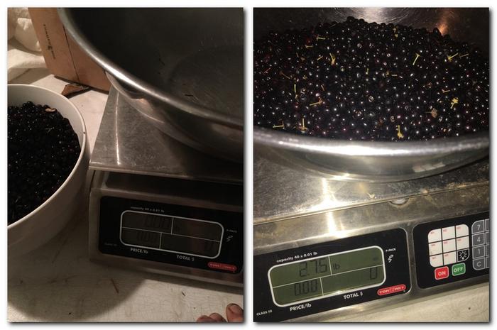 2.75 lbs, first pic shows the weight of the bowl tared 