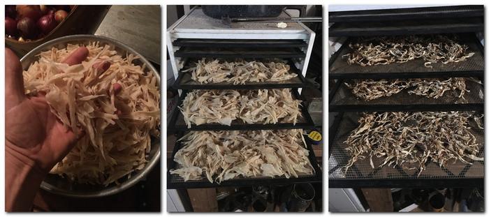breaking down and dehydrating