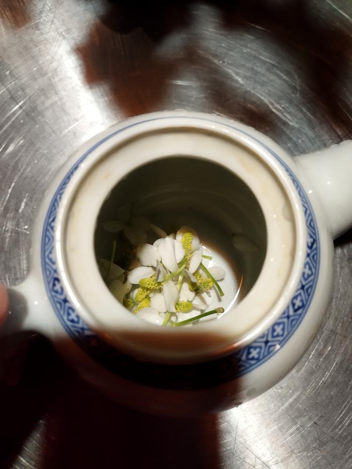 Into the teapot they go