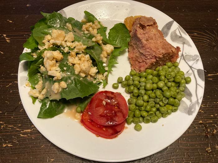The finished dandelion green salad