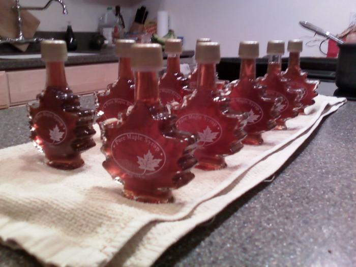 Finished syrup in jars.