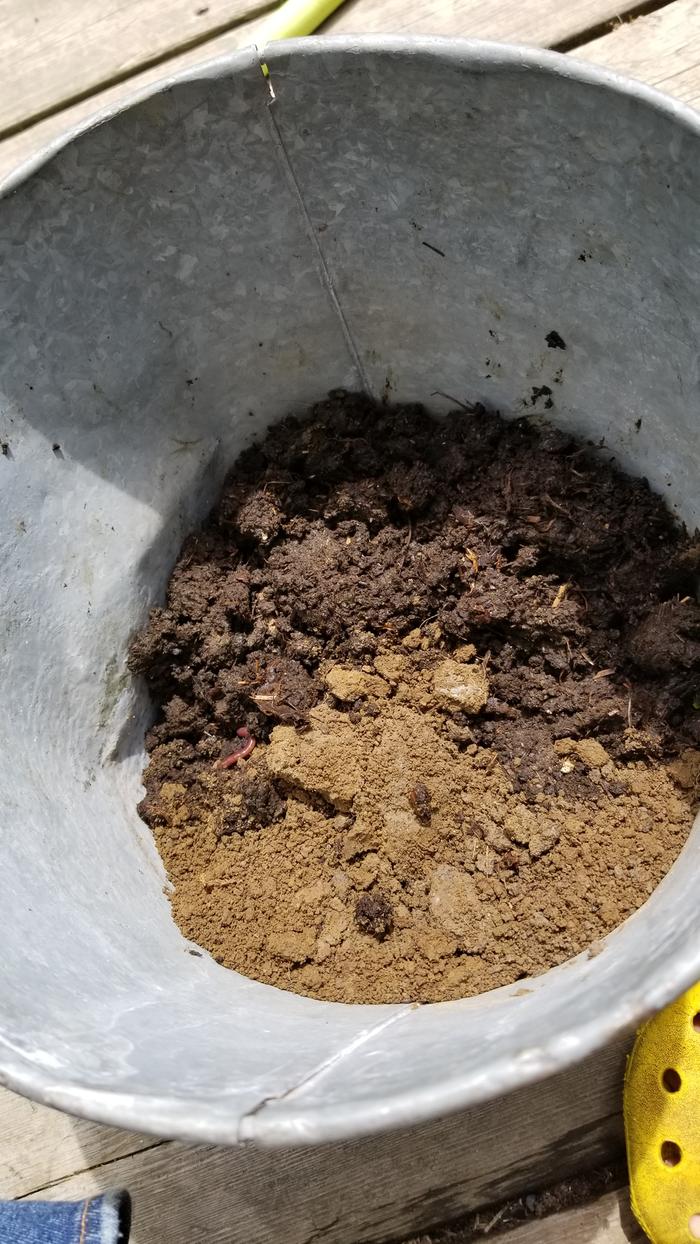 Clay and compost before mixing