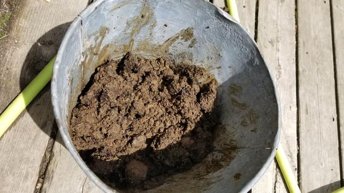 Mixed clay and compost