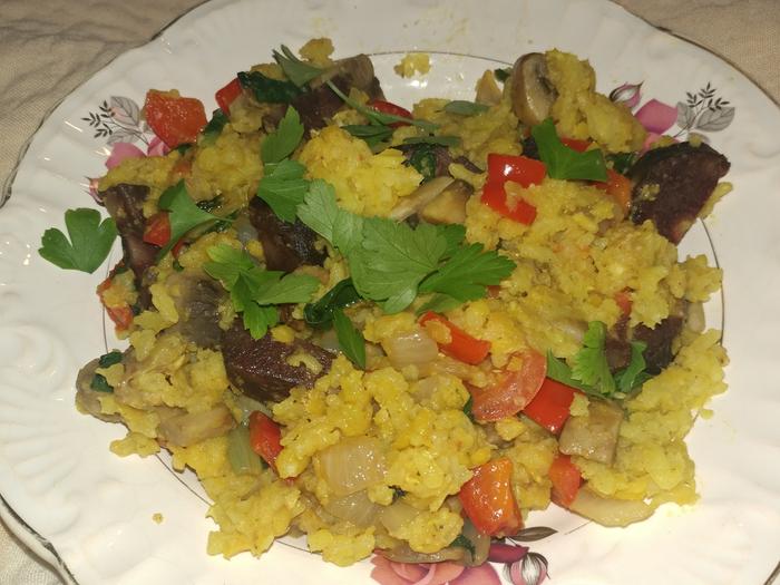 Morcela with rice and lentils 