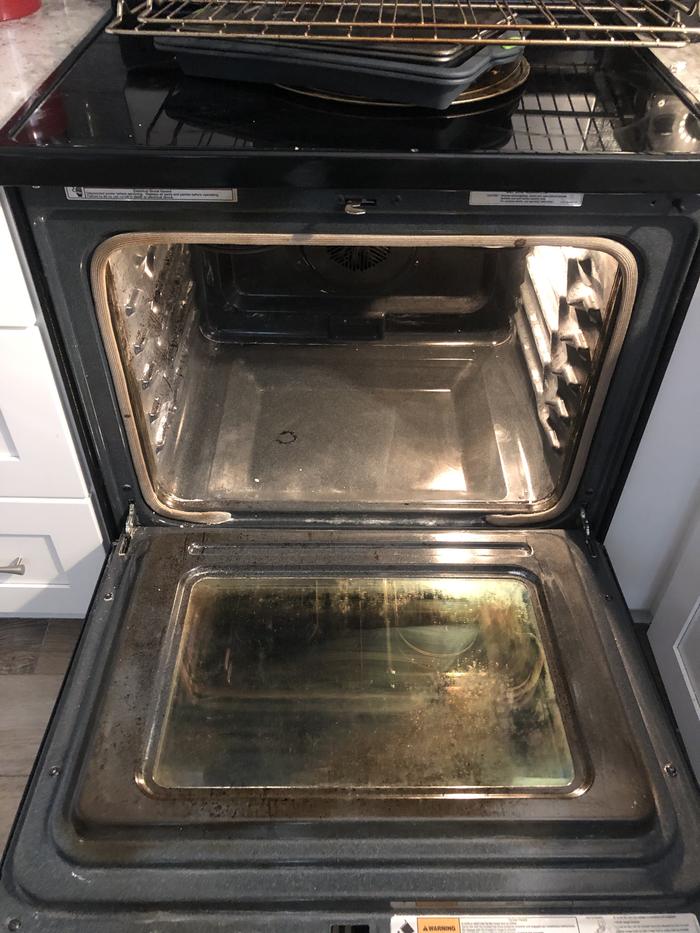 Waited a few hours and wiped it down. Here's the cleaner oven.