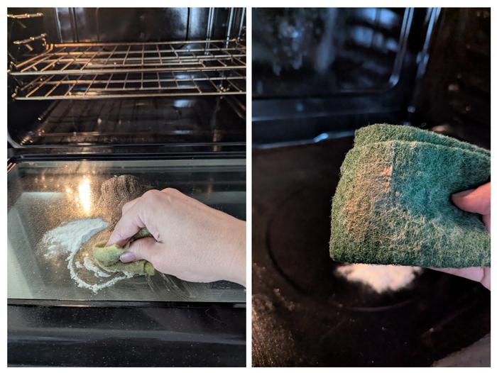 I'm pretty good at staying on top of oven cleaning, so there wasn't too much to scrub off.