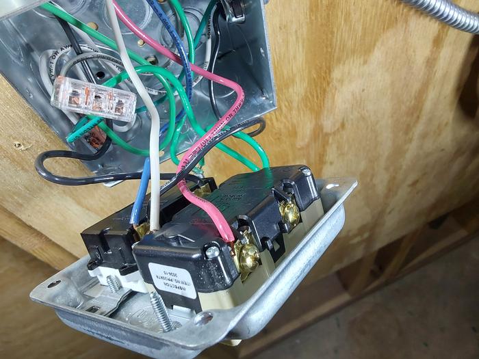 The inside of the box where the light switch & outlet were installed