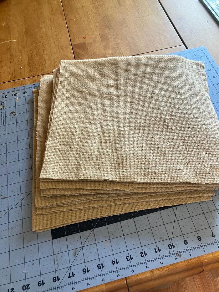 I was able to make 20 squares and no fabric had to be thrown out!!