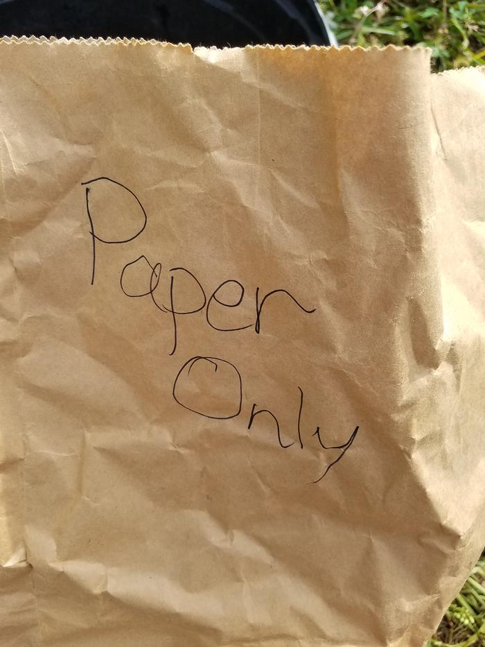 Used leaf bag for paper