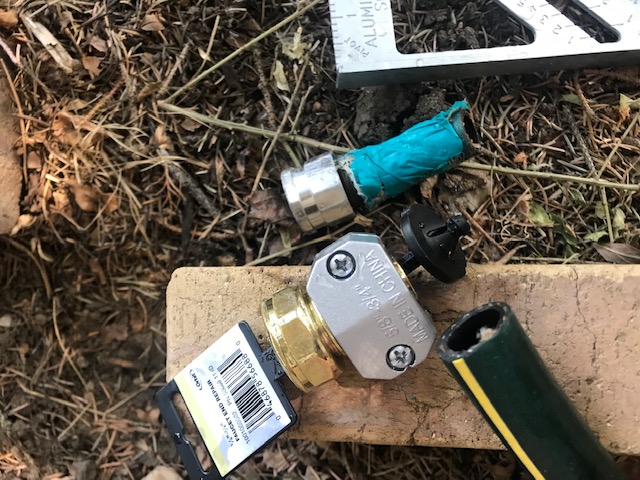 My new part getting ready to go on the clean hose end.