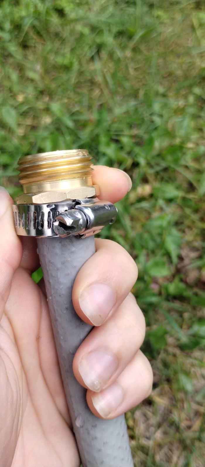 end recut, clamp moved and tightened further