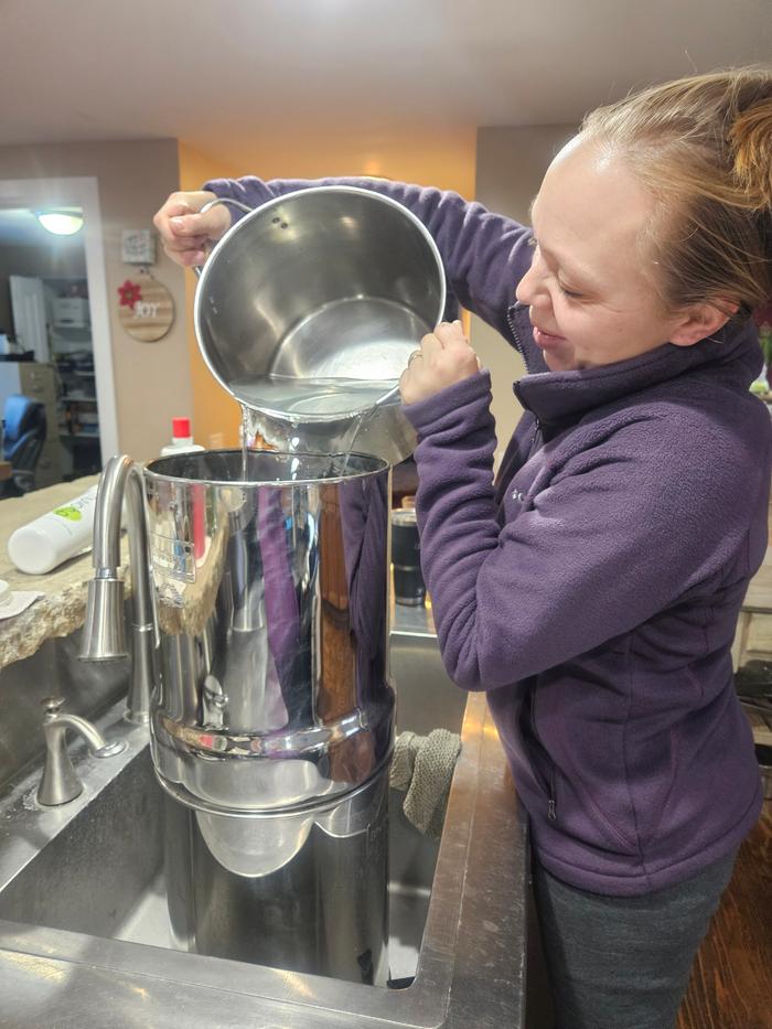 Water going into the berkey