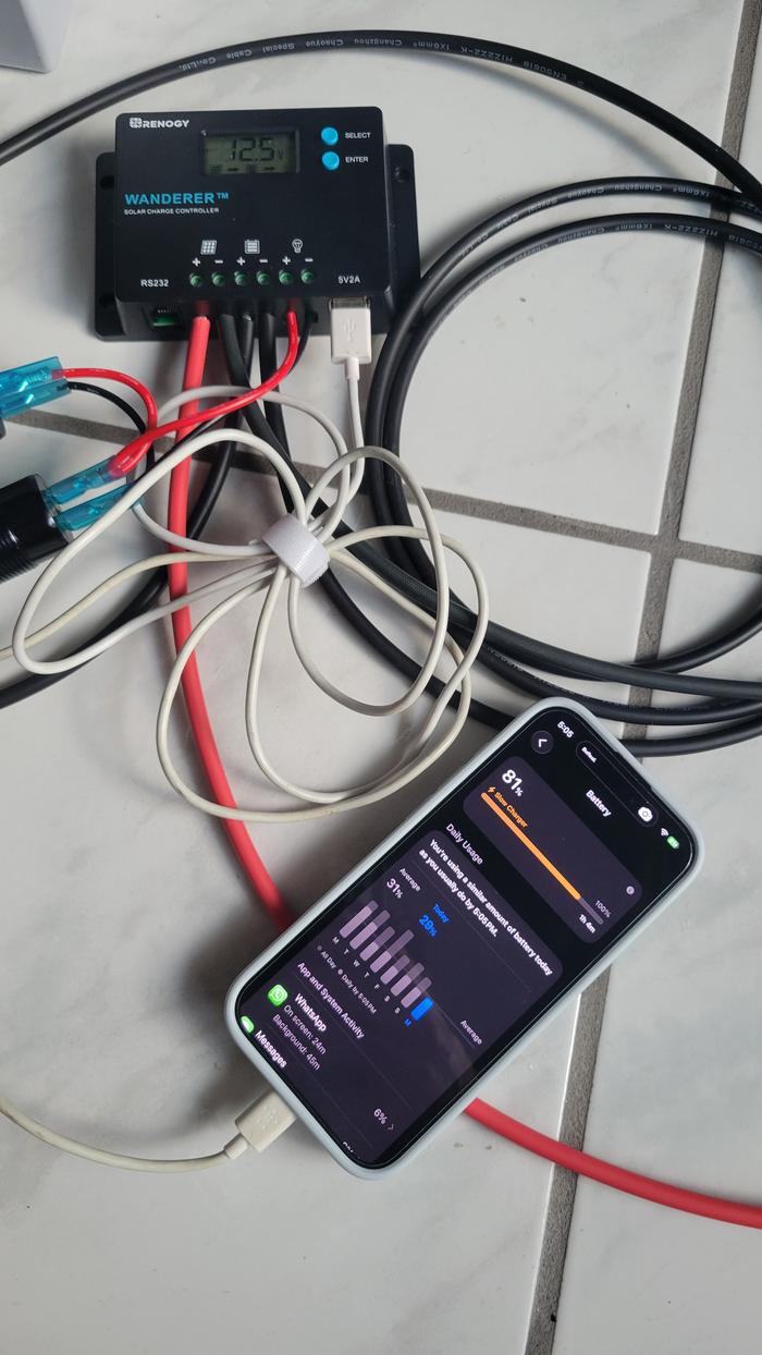 Closeup of phone with more battery than before