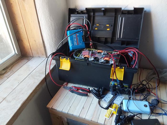 The box in service, after jury-rigging to bypass the breaker I couldn't connect to without a Allen wrench