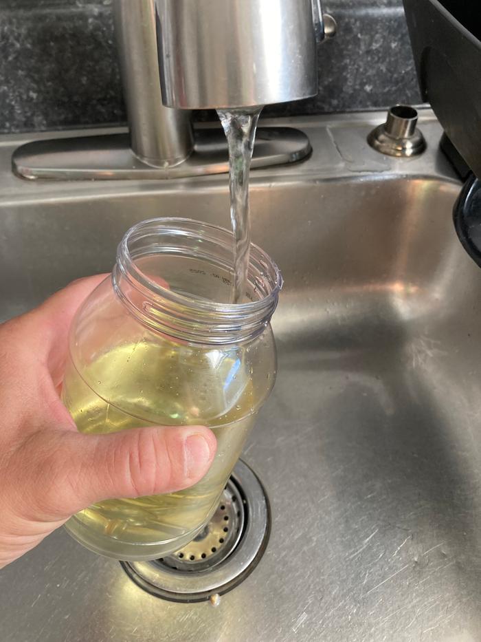 My urine being diluted 