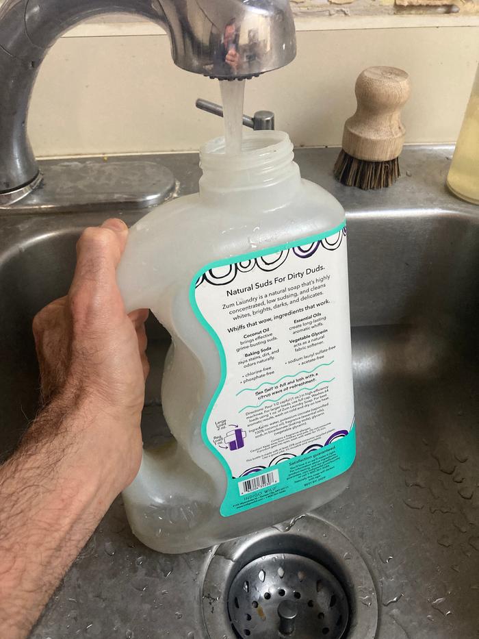 diluting about 1/2 cup pee in jar with tap water