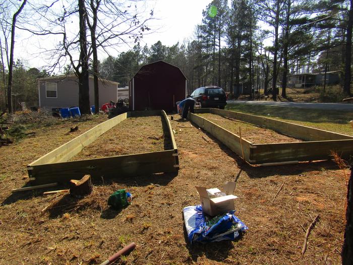 RAISED BEDS FIRST GOING IN (CLAY SOIL)