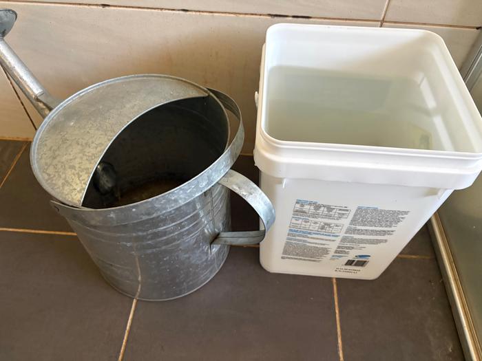 Can next to full bucket