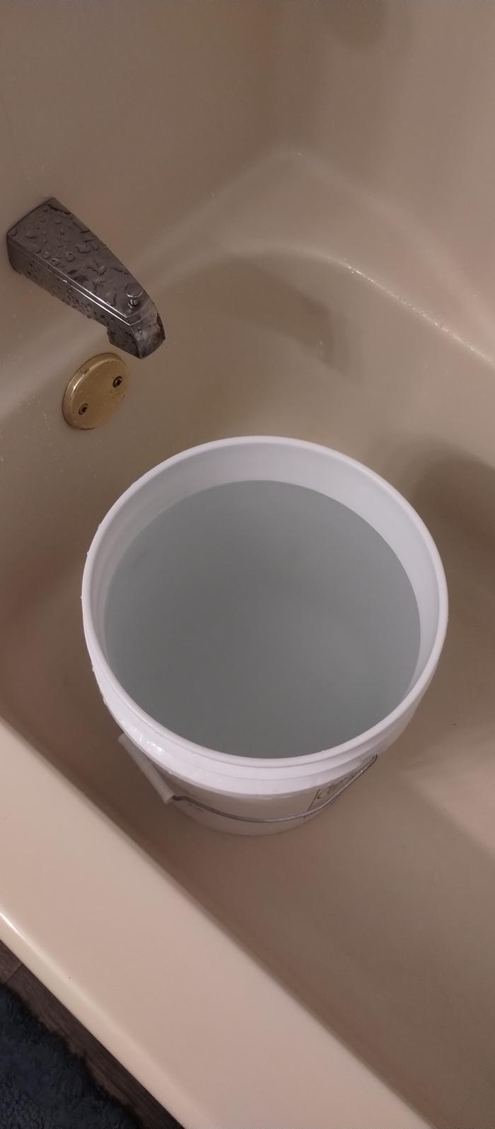 shower water in bucket