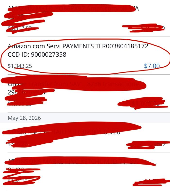 Bank statement two 7.00