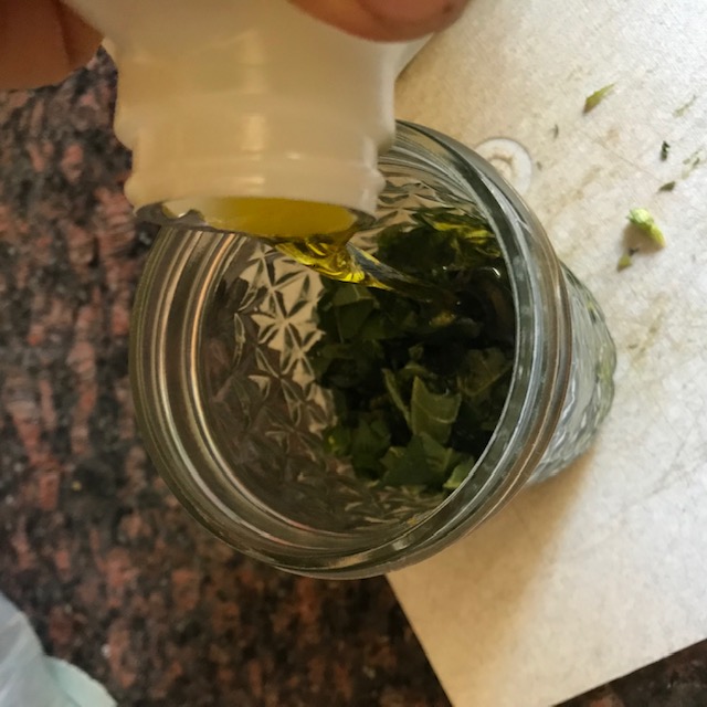 Pouring in the oil