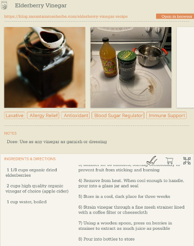 Journal with Recipe and Usage