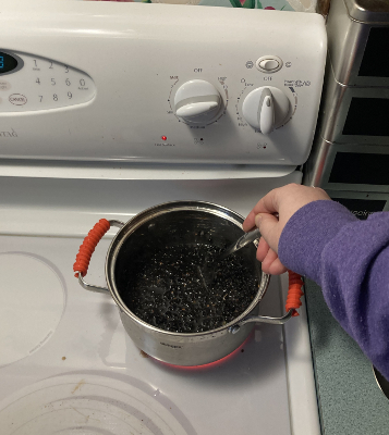 heated method (photo of vinegar being made)