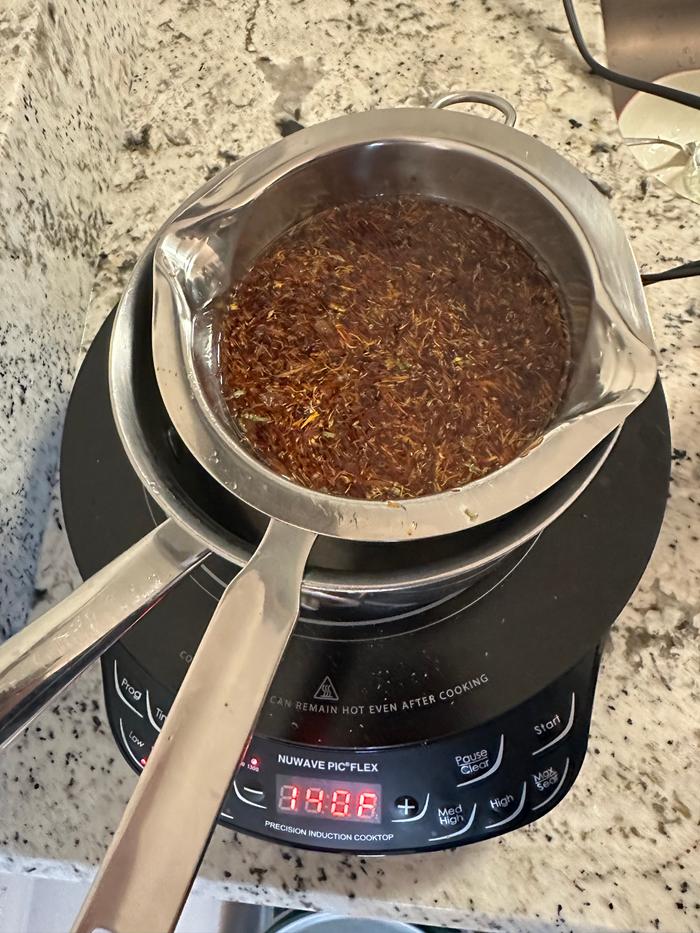 I did a low heat infusion in a double boiler at 120 degrees for 5 hours