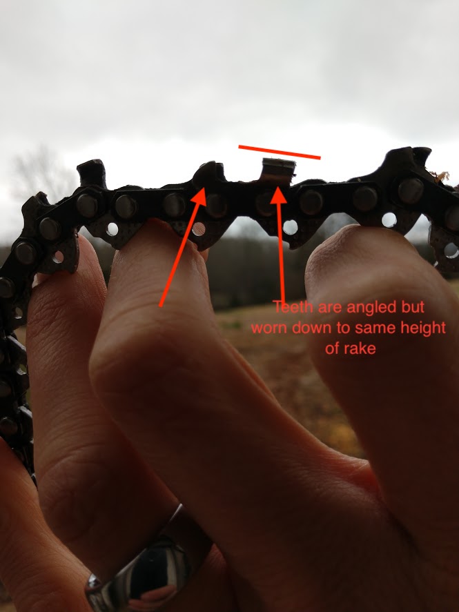 rake and tooth at same height