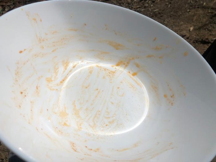 Oily dish remaining