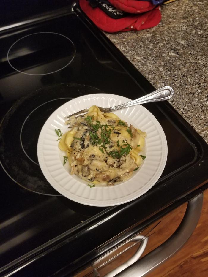 tortellini with mushroom sauce