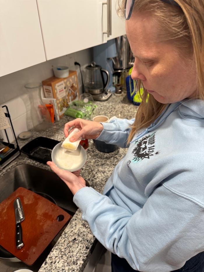 the oily fire starter. 