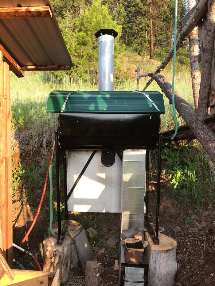 updated hot water heater by the shower