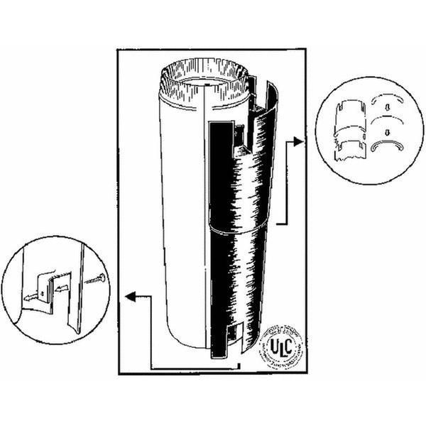 details on stove pipe with heat shield