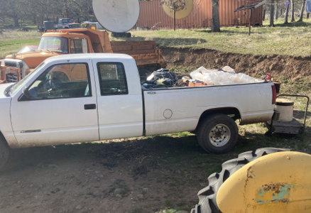 a full size pick up ready for a trip to the dump