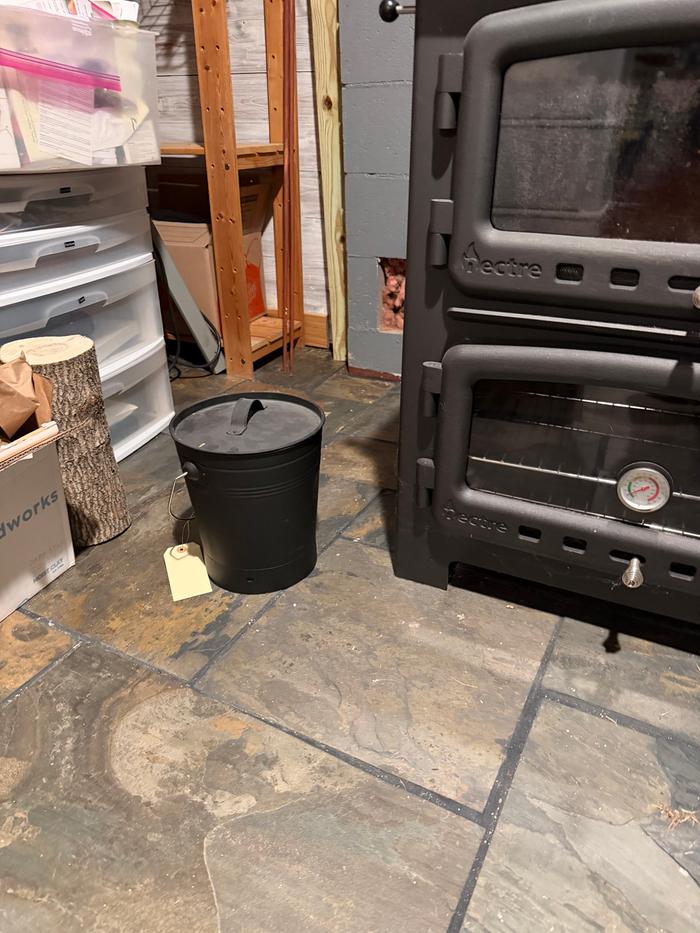Metal bucket for ash and coals