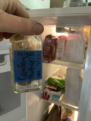 storing in the freezer with label